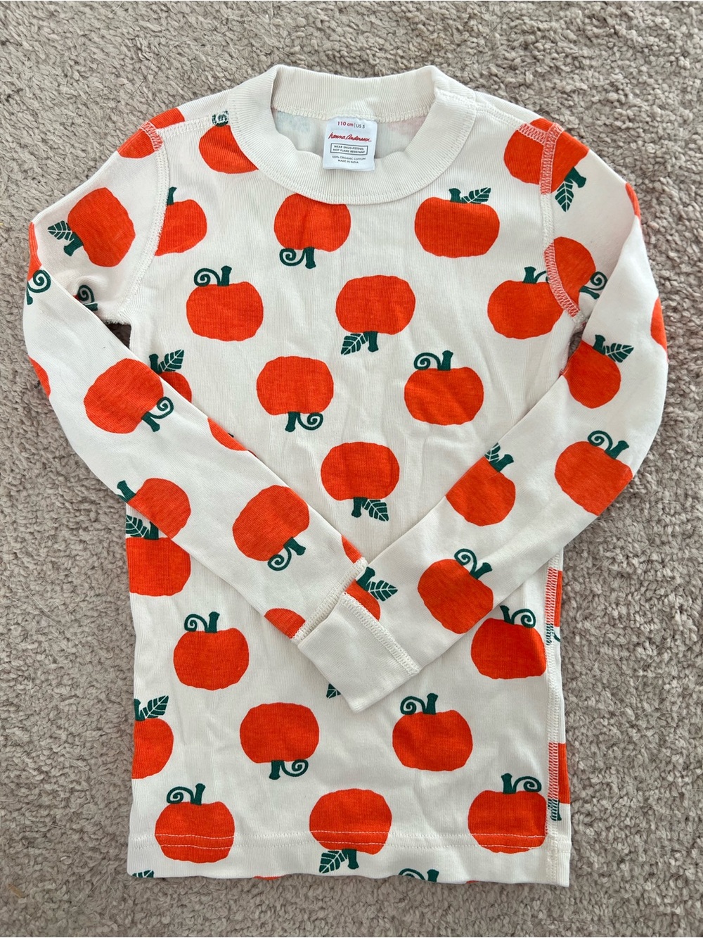 Hanna Andersson Kids Size US 5 Pumpkin PJ Top